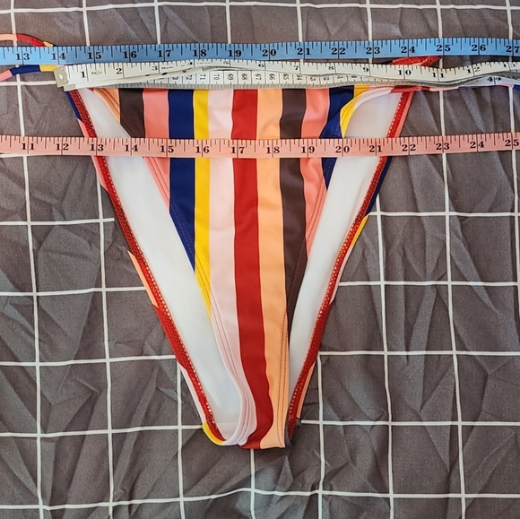 Missguided bikini bottom. Super high cut! US size 6 striped, string tie - Picture 9 of 9